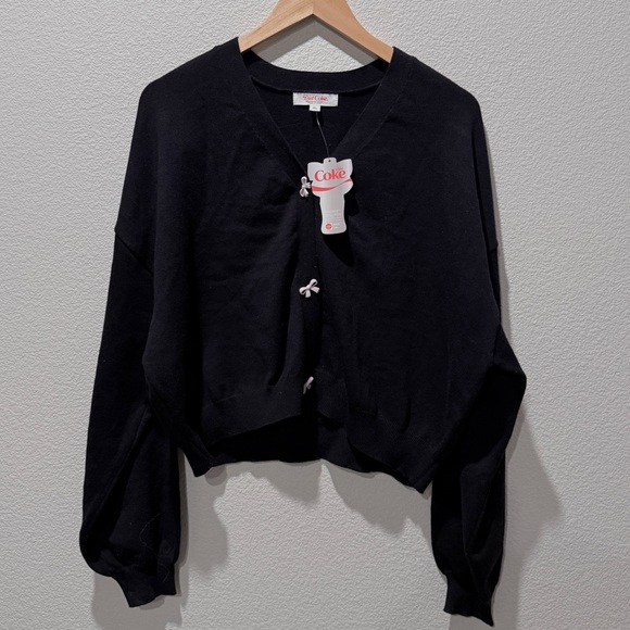 Sold Out Diet Coke Girlie Bow Cardigan XL – Coquette Pop, Indie Sleaze, Y2K NWT - Picture 2 of 8